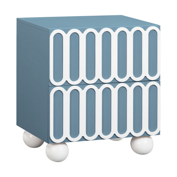 TOV Furniture Tori 23" 2-Drawer Nightstand - Stylish Motif with Soft-Close Drawers & Solid Wood Legs for Storage TOV-B54374