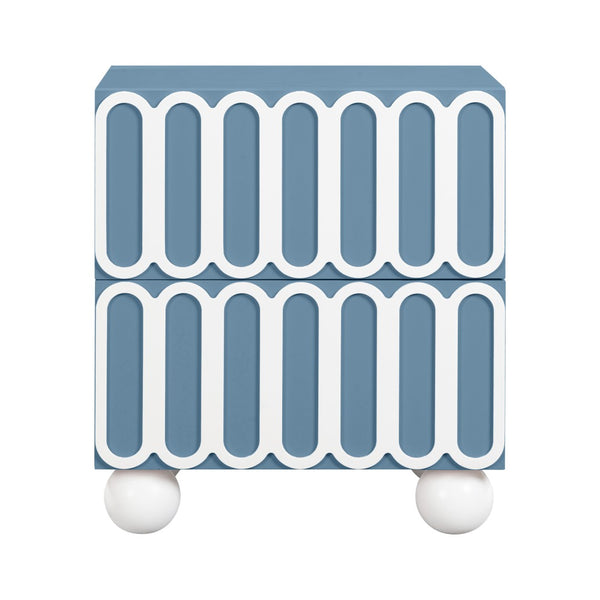 TOV Furniture Tori 23" 2-Drawer Nightstand - Stylish Motif with Soft-Close Drawers & Solid Wood Legs for Storage TOV-B54374