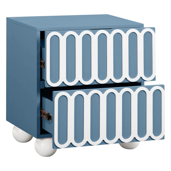 TOV Furniture Tori 23" 2-Drawer Nightstand - Stylish Motif with Soft-Close Drawers & Solid Wood Legs for Storage TOV-B54374