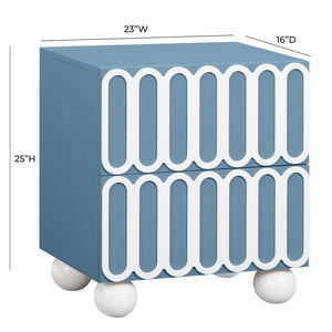 TOV Furniture Tori 23" 2-Drawer Nightstand - Stylish Motif with Soft-Close Drawers & Solid Wood Legs for Storage TOV-B54374