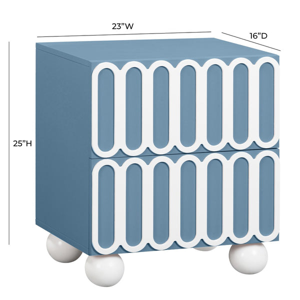 TOV Furniture Tori 23" 2-Drawer Nightstand - Stylish Motif with Soft-Close Drawers & Solid Wood Legs for Storage TOV-B54374