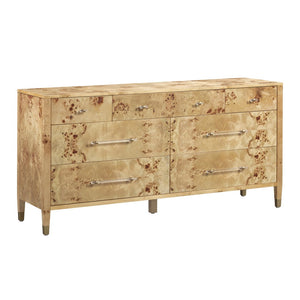 TOV Furniture Brandyss 62" Contemporary Burl 7-Drawer Dresser for Stylish Storage & Elegant Bedroom Decor Natural TOV-B54394