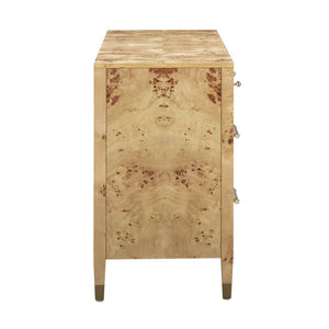 TOV Furniture Brandyss 62" Contemporary Burl 7-Drawer Dresser for Stylish Storage & Elegant Bedroom Decor Natural TOV-B54394