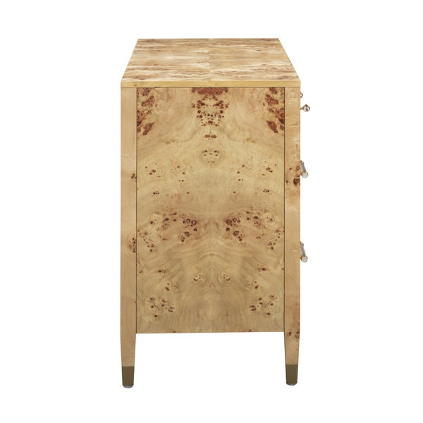 TOV Furniture Brandyss 62" Contemporary Burl 7-Drawer Dresser for Stylish Storage & Elegant Bedroom Decor Natural TOV-B54394