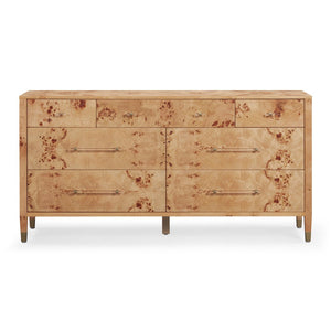 TOV Furniture Brandyss 62" Contemporary Burl 7-Drawer Dresser for Stylish Storage & Elegant Bedroom Decor Honey TOV-B54395