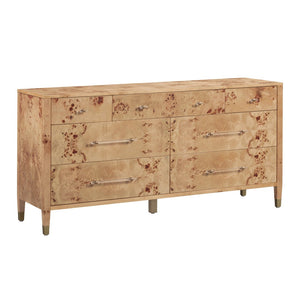 TOV Furniture Brandyss 62" Contemporary Burl 7-Drawer Dresser for Stylish Storage & Elegant Bedroom Decor Honey TOV-B54395