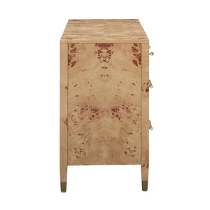 TOV Furniture Brandyss 62" Contemporary Burl 7-Drawer Dresser for Stylish Storage & Elegant Bedroom Decor Honey TOV-B54395