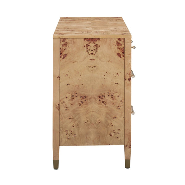 TOV Furniture Brandyss 62" Contemporary Burl 7-Drawer Dresser for Stylish Storage & Elegant Bedroom Decor Honey TOV-B54395