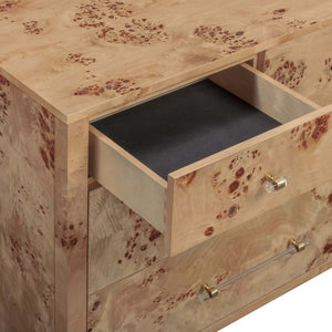 TOV Furniture Brandyss 62" Contemporary Burl 7-Drawer Dresser for Stylish Storage & Elegant Bedroom Decor Honey TOV-B54395