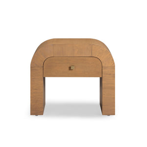 TOV Furniture Hump 26" Arched Nightstand with Soft-Close Drawer - Modern Acacia Finish & Fully Assembled Design TOV-B54397