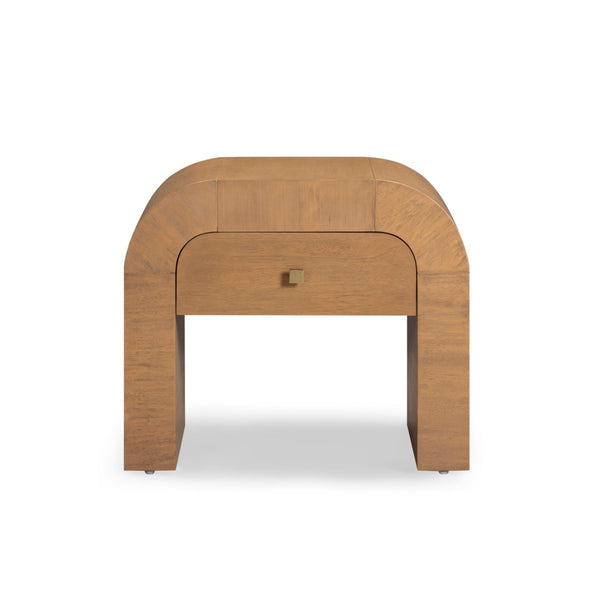 TOV Furniture Hump 26" Arched Nightstand with Soft-Close Drawer - Modern Acacia Finish & Fully Assembled Design TOV-B54397