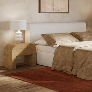 TOV Furniture Hump 26" Arched Nightstand with Soft-Close Drawer - Modern Acacia Finish & Fully Assembled Design TOV-B54397