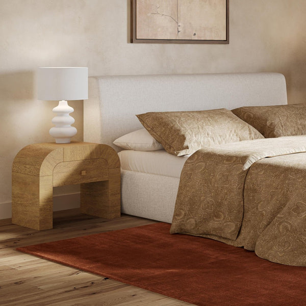 TOV Furniture Hump 26" Arched Nightstand with Soft-Close Drawer - Modern Acacia Finish & Fully Assembled Design TOV-B54397