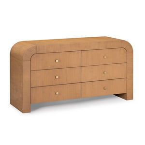 TOV Furniture Hump 62" Arched 6-Drawer Dresser with Soft-Close Drawers and Handmade Acacia-Inspired Design Natural TOV-B54398