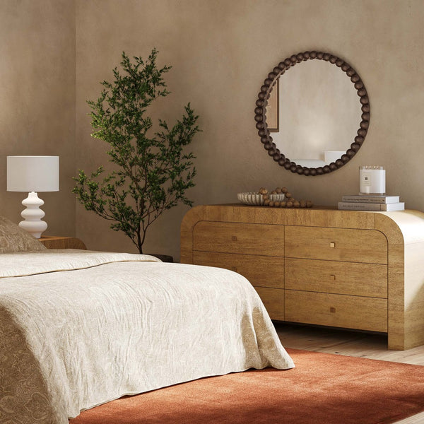 TOV Furniture Hump 62" Arched 6-Drawer Dresser with Soft-Close Drawers and Handmade Acacia-Inspired Design Natural TOV-B54398
