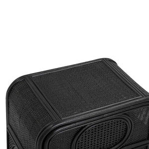 TOV Furniture Tina 27" Rattan Nightstand with Stylish Storage and Boho-Inspired Design for Your Bedroom Decor Black TOV-B54406