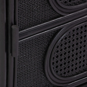 TOV Furniture Tina 27" Rattan Nightstand with Stylish Storage and Boho-Inspired Design for Your Bedroom Decor Black TOV-B54406