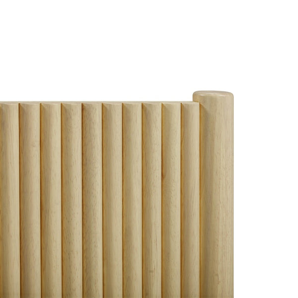 TOV Furniture Tyla Natural Wood Bed - Timeless Elegance with Fluted Detailing and Sturdy Solid Wood Construction Queen TOV-B54409