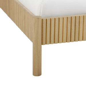 TOV Furniture Tyla Natural Wood Bed - Timeless Elegance with Fluted Detailing and Sturdy Solid Wood Construction Queen TOV-B54409