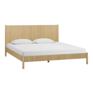 TOV Furniture Tyla Natural Wood Bed - Timeless Elegance with Fluted Detailing and Sturdy Solid Wood Construction King TOV-B54410