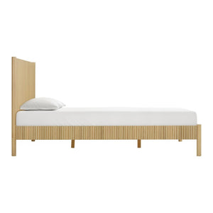 TOV Furniture Tyla Natural Wood Bed - Timeless Elegance with Fluted Detailing and Sturdy Solid Wood Construction King TOV-B54410
