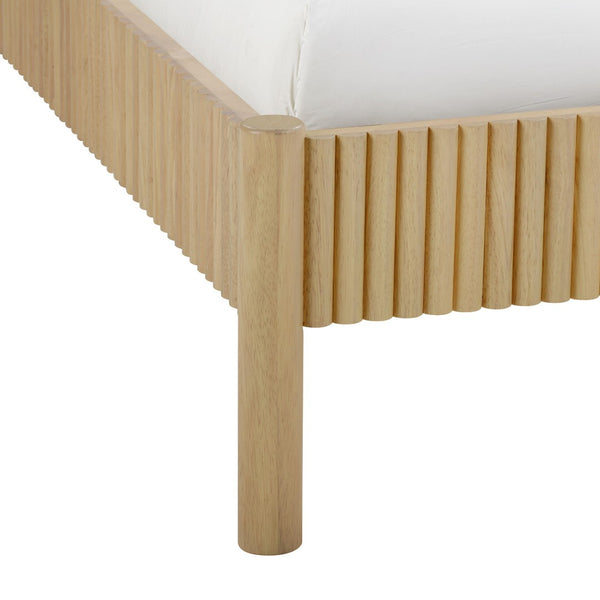 TOV Furniture Tyla Natural Wood Bed - Timeless Elegance with Fluted Detailing and Sturdy Solid Wood Construction King TOV-B54410