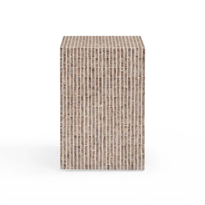 TOV Furniture Derry Artisan-Crafted Capiz Shell Nightstand – Coastal Elegance for Small Spaces and Storage Solutions Lavender TOV-B54433