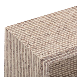 TOV Furniture Derry Artisan-Crafted Capiz Shell Nightstand – Coastal Elegance for Small Spaces and Storage Solutions Lavender TOV-B54433