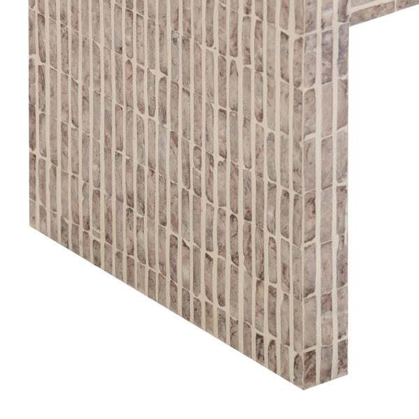 TOV Furniture Derry Artisan-Crafted Capiz Shell Nightstand – Coastal Elegance for Small Spaces and Storage Solutions Lavender TOV-B54433