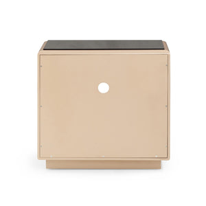 TOV Furniture Martha 25" Taupe Mirrored Nightstand - Art Deco Glam with Soft-Close Drawer & Easy-Clean Glass TOV-B54440