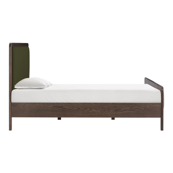 Tov Furniture Hella Velvet King Bed - Elegant Mid-century Modern Design With Solid Wood Frame For Stylish Homes Forest Green Velvet,Veneer,Wood Tov-b54447