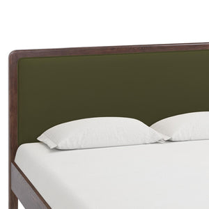 TOV Furniture Hella Velvet and Ash Wood Bed - Mid-Century Modern Design with Plush Comfort and Timeless Elegance Forest Green / King TOV-B54447