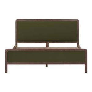 TOV Furniture Hella Velvet and Ash Wood Bed - Mid-Century Modern Design with Plush Comfort and Timeless Elegance Forest Green / King TOV-B54447