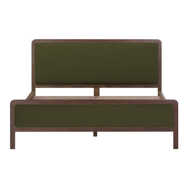 TOV Furniture Hella Velvet and Ash Wood Bed - Mid-Century Modern Design with Plush Comfort and Timeless Elegance Forest Green / King TOV-B54447