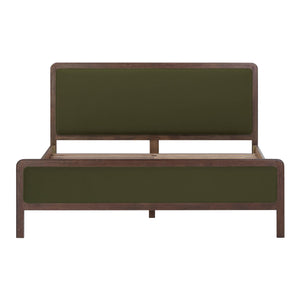 Tov Furniture Hella Velvet King Bed - Elegant Mid-century Modern Design With Solid Wood Frame For Stylish Homes Forest Green Velvet,Veneer,Wood Tov-b54447