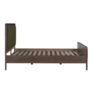 TOV Furniture Hella Velvet and Ash Wood Bed - Mid-Century Modern Design with Plush Comfort and Timeless Elegance Forest Green / King TOV-B54447