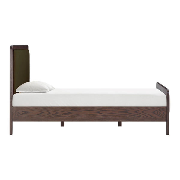 TOV Furniture Hella Velvet and Ash Wood Bed - Mid-Century Modern Design with Plush Comfort and Timeless Elegance Forest Green / Queen TOV-B54448