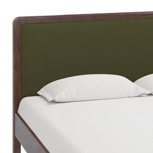 TOV Furniture Hella Velvet and Ash Wood Bed - Mid-Century Modern Design with Plush Comfort and Timeless Elegance Forest Green / Queen TOV-B54448