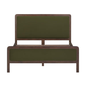 TOV Furniture Hella Velvet and Ash Wood Bed - Mid-Century Modern Design with Plush Comfort and Timeless Elegance Forest Green / Queen TOV-B54448