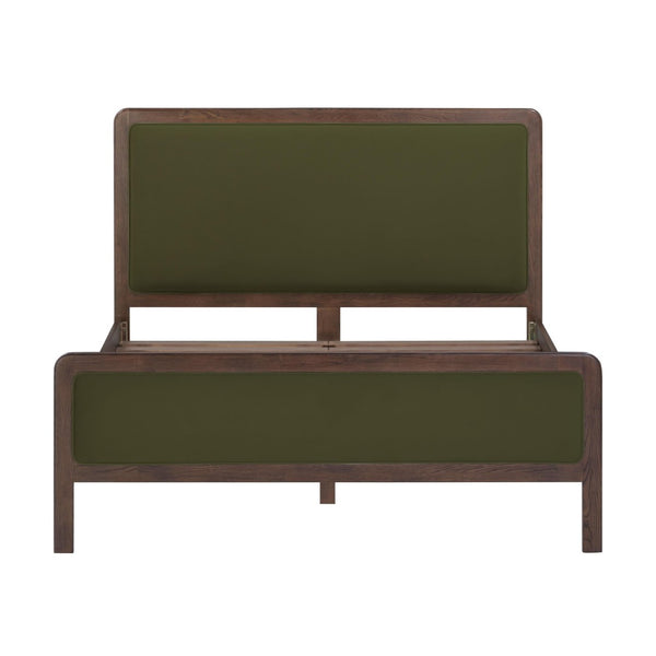 TOV Furniture Hella Velvet and Ash Wood Bed - Mid-Century Modern Design with Plush Comfort and Timeless Elegance Forest Green / Queen TOV-B54448