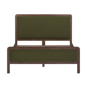 Tov Furniture Hella Velvet King Bed - Elegant Mid-century Modern Design With Solid Wood Frame For Stylish Homes Forest Green Velvet,Veneer,Wood Tov-b54448