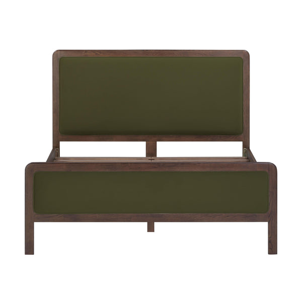 Tov Furniture Hella Velvet King Bed - Elegant Mid-century Modern Design With Solid Wood Frame For Stylish Homes Forest Green Velvet,Veneer,Wood Tov-b54448