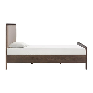TOV Furniture Hella Velvet and Ash Wood Bed - Mid-Century Modern Design with Plush Comfort and Timeless Elegance Taupe / King TOV-B54449