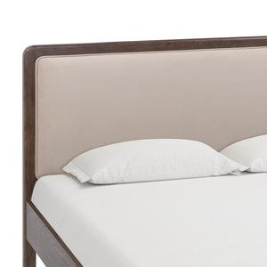 Tov Furniture Hella Velvet King Bed - Elegant Mid-century Modern Design With Solid Wood Frame For Stylish Homes Taupe Velvet,Veneer,Wood Tov-b54449