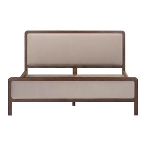 Tov Furniture Hella Velvet King Bed - Elegant Mid-century Modern Design With Solid Wood Frame For Stylish Homes Taupe Velvet,Veneer,Wood Tov-b54449