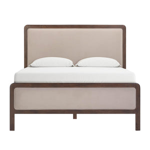 Tov Furniture Hella Velvet King Bed - Elegant Mid-century Modern Design With Solid Wood Frame For Stylish Homes Taupe Velvet,Veneer,Wood Tov-b54450