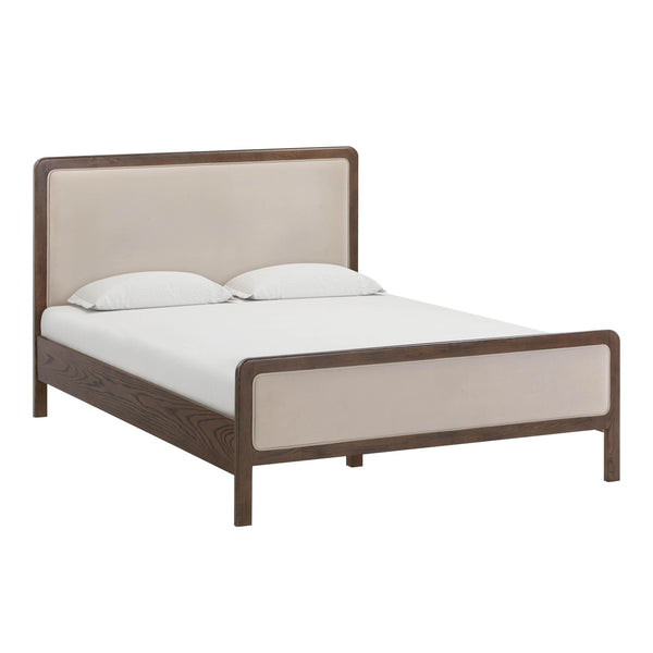 Tov Furniture Hella Velvet King Bed - Elegant Mid-century Modern Design With Solid Wood Frame For Stylish Homes Taupe Velvet,Veneer,Wood Tov-b54450