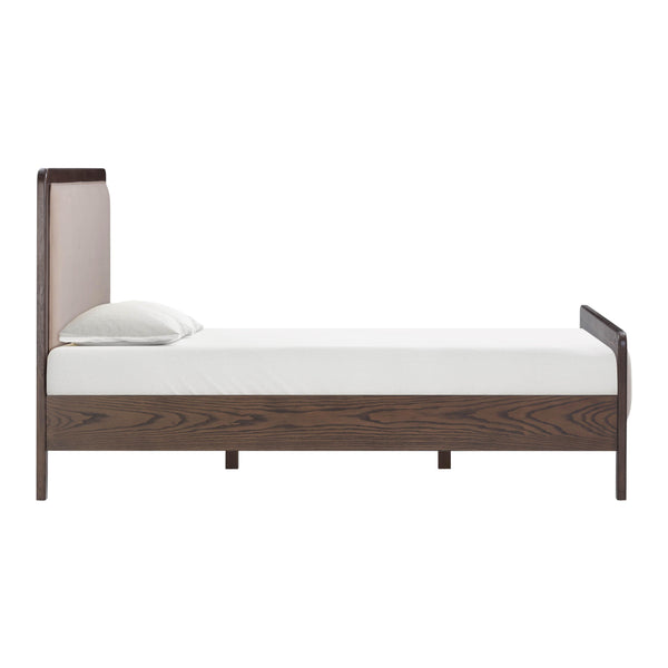 Tov Furniture Hella Velvet King Bed - Elegant Mid-century Modern Design With Solid Wood Frame For Stylish Homes Taupe Velvet,Veneer,Wood Tov-b54450