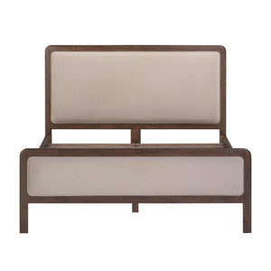 Tov Furniture Hella Velvet King Bed - Elegant Mid-century Modern Design With Solid Wood Frame For Stylish Homes Taupe Velvet,Veneer,Wood Tov-b54450