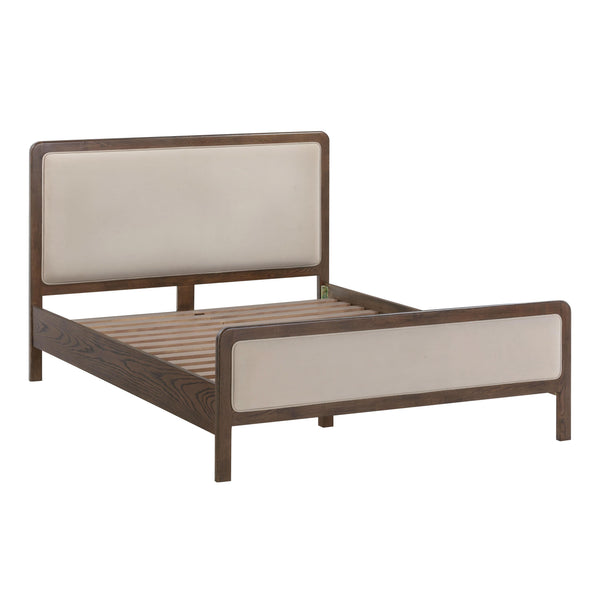 Tov Furniture Hella Velvet King Bed - Elegant Mid-century Modern Design With Solid Wood Frame For Stylish Homes Taupe Velvet,Veneer,Wood Tov-b54450